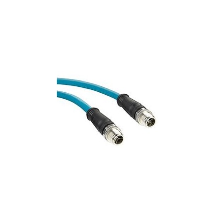 Woodhead Micro-Change M12 Cat6A Double-Ended Cordset, 8 Pole E22E06020M020